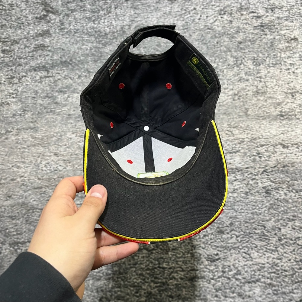 Vintage John Deere Hat Flames Hat‎ Embroidered Grunge Skater Y2K Adjustable Cap - Picture 4 of 7